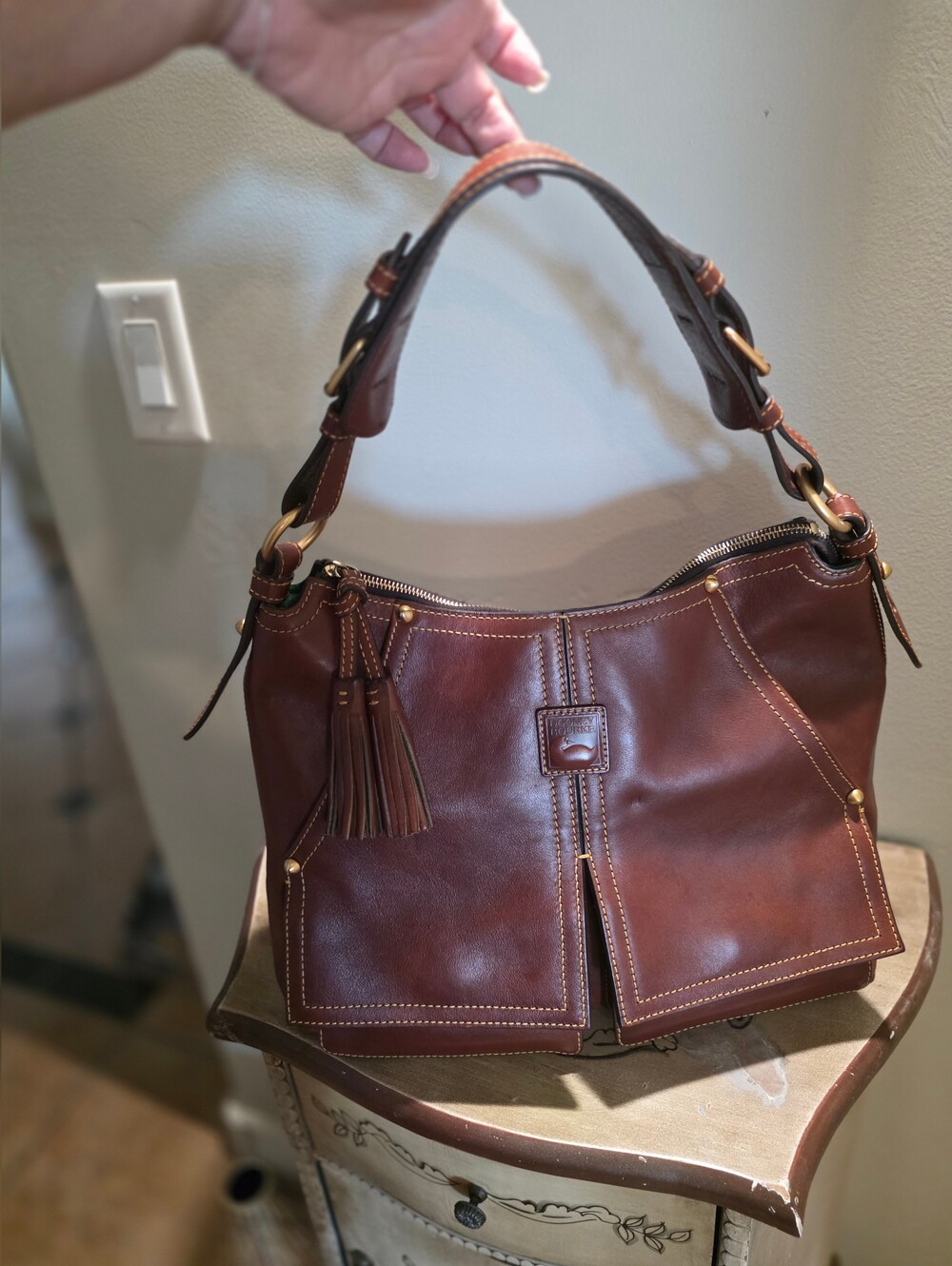 Dooney & Bourke Kingston Florentine Leather Hobo Bag EUC - Picture 16 of 16